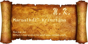 Marsalkó Krisztina névjegykártya