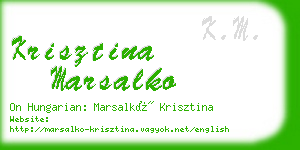 krisztina marsalko business card